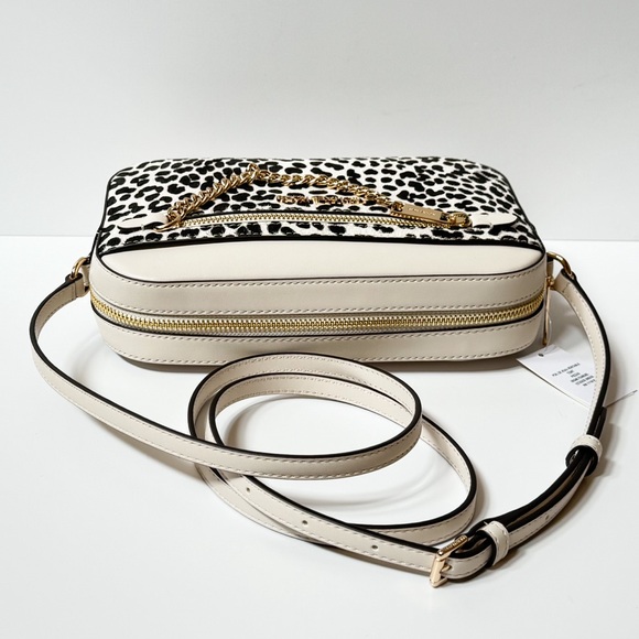 Michael Kors Jet Set Iten Chain Crossbody Bag Light Cream Multi Exotic Hair Calf - Picture 9 of 16